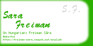 sara freiman business card